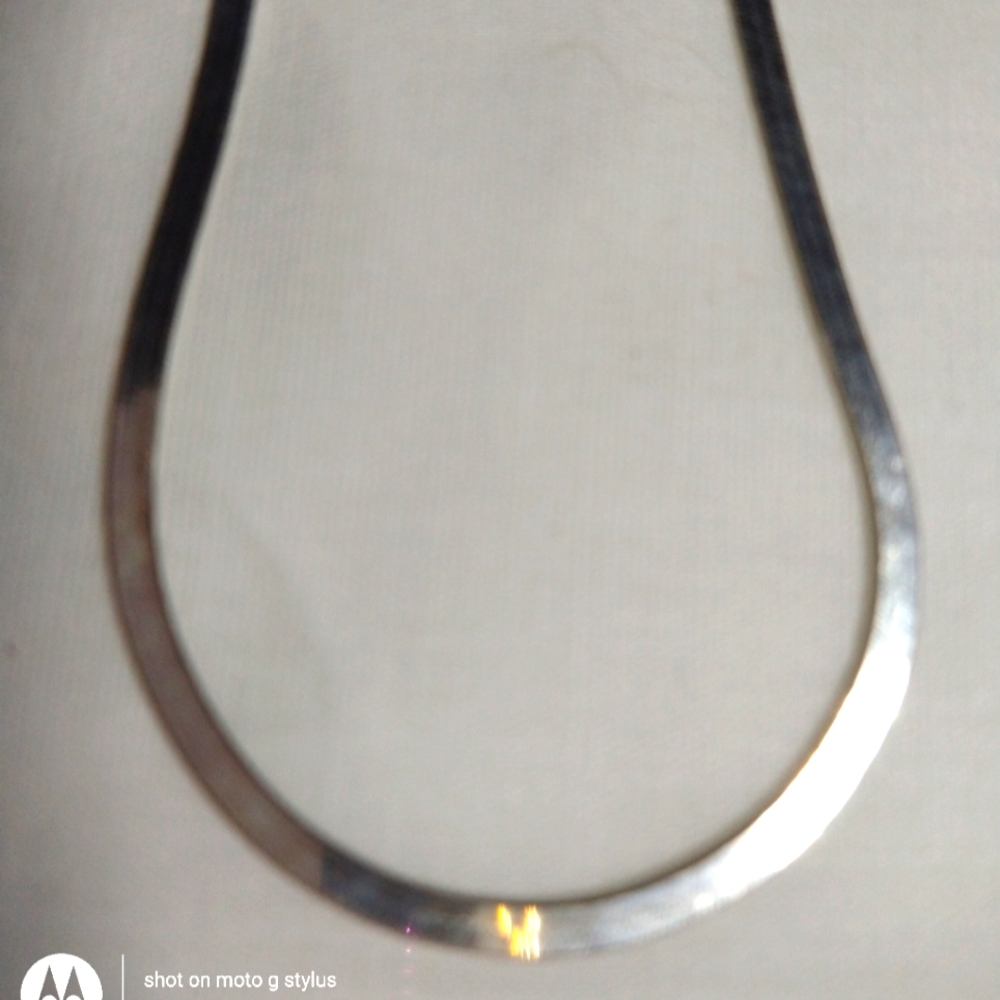 2-SIDED, 🦌ITALIAN STERLING. 💎 DIAMOND CUT, & HERRINGBONE 18 IN. NECKLACE.